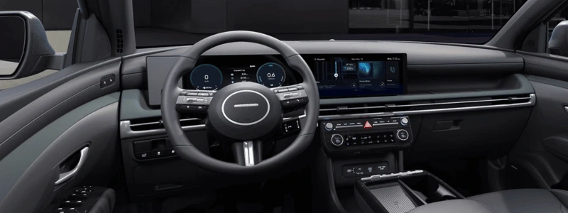 Hyundai Tucson Driving Seat (1) A look at the inside of the latest Hyundai Tucson from the driver's seat.