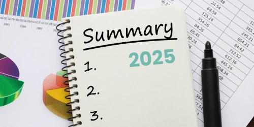 A summary book with data sheets around.