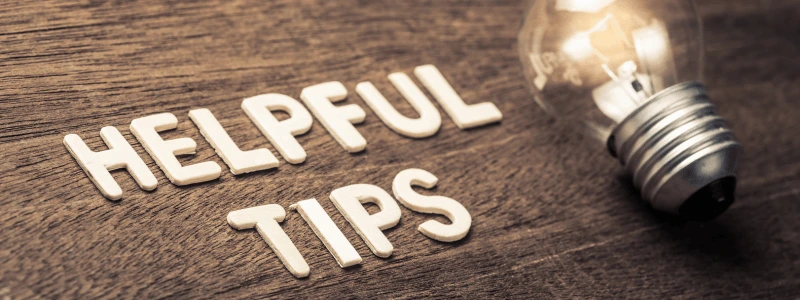 A lightbulb lit next to 'helpful tips'.