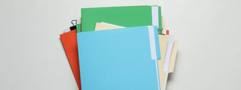 Binders stacked on top of one another.