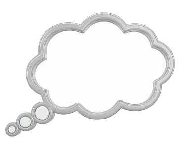 A white speech bubble.