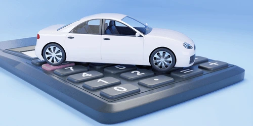 A car on top of a calculator.