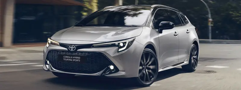 A Toyota Corolla on a road.