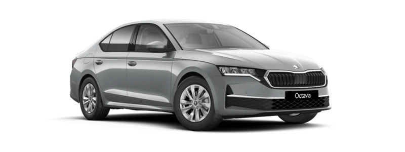 A grey Skoda Octavia side on.