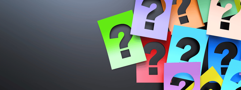 Multiple question post it notes.